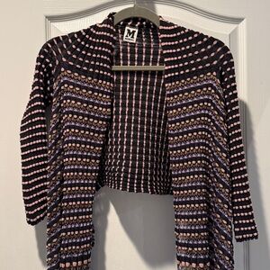 Missoni Black and Pink Striped shrug Cardigan
